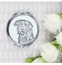 Hovawart, Hovie - Pocket mirror with a dog, personalized mirror for a purse, compact mirror with Art-Dog brand print.