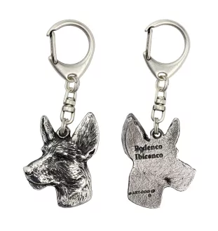 Podenco Ibicenco, Ibiza-Podenco,Ca Eivissec - Versilberter Schlüsselanhänger mit Hund, Handtaschen-Dekoration, Rucksack-Anhänger der Marke Art-Dog