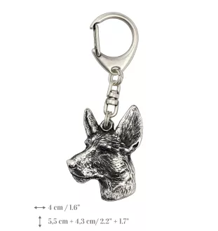 Podenco Ibicenco, Ibiza-Podenco,Ca Eivissec - Versilberter Schlüsselanhänger mit Hund, Handtaschen-Dekoration, Rucksack-Anhänger der Marke Art-Dog