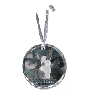Podenco d'Ibiza, chien de garenne des Baléares - boule de Noël en cristal avec une photo, photo de chien dans le cristal, décoration personnalisée pour sapin de Noël de la marque Art-Dog
