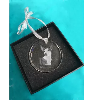 Podenco Ibicenco, Ibiza-Podenco,Ca Eivissec - Kristallkugel mit Foto, Hundebild im Kristall, personalisierter Christbaumschmuck von Art-Dog.