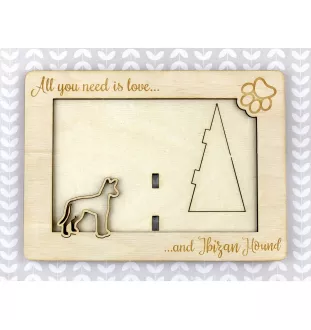 Podenco Ibicenco, Ibiza-Podenco,Ca Eivissec - Fotorahmen, gravierter Holzrahmen, ein schönes Gadget für den Hundeliebhaber von Art-Dog