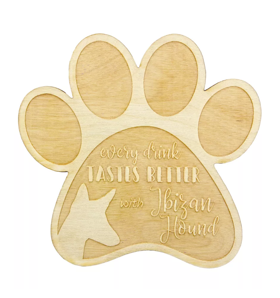 Ibizan Hound, Ibizan Podenco, Ibizan Warren Hound - Mug coaster, engraved coaster with dog, gift for dog lover by Art-Dog brand