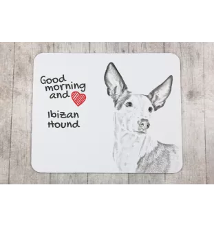 Ibizan Hound, Ibizan Podenco, Ibizan Warren Hound - mouse pad with print, personalized dog-themed mouse pad, unique gadget for an office worker by Art-Dog brand