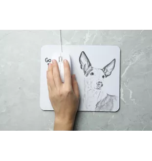 Ibizan Hound, Ibizan Podenco, Ibizan Warren Hound - mouse pad with print, personalized dog-themed mouse pad, unique gadget for an office worker by Art-Dog brand