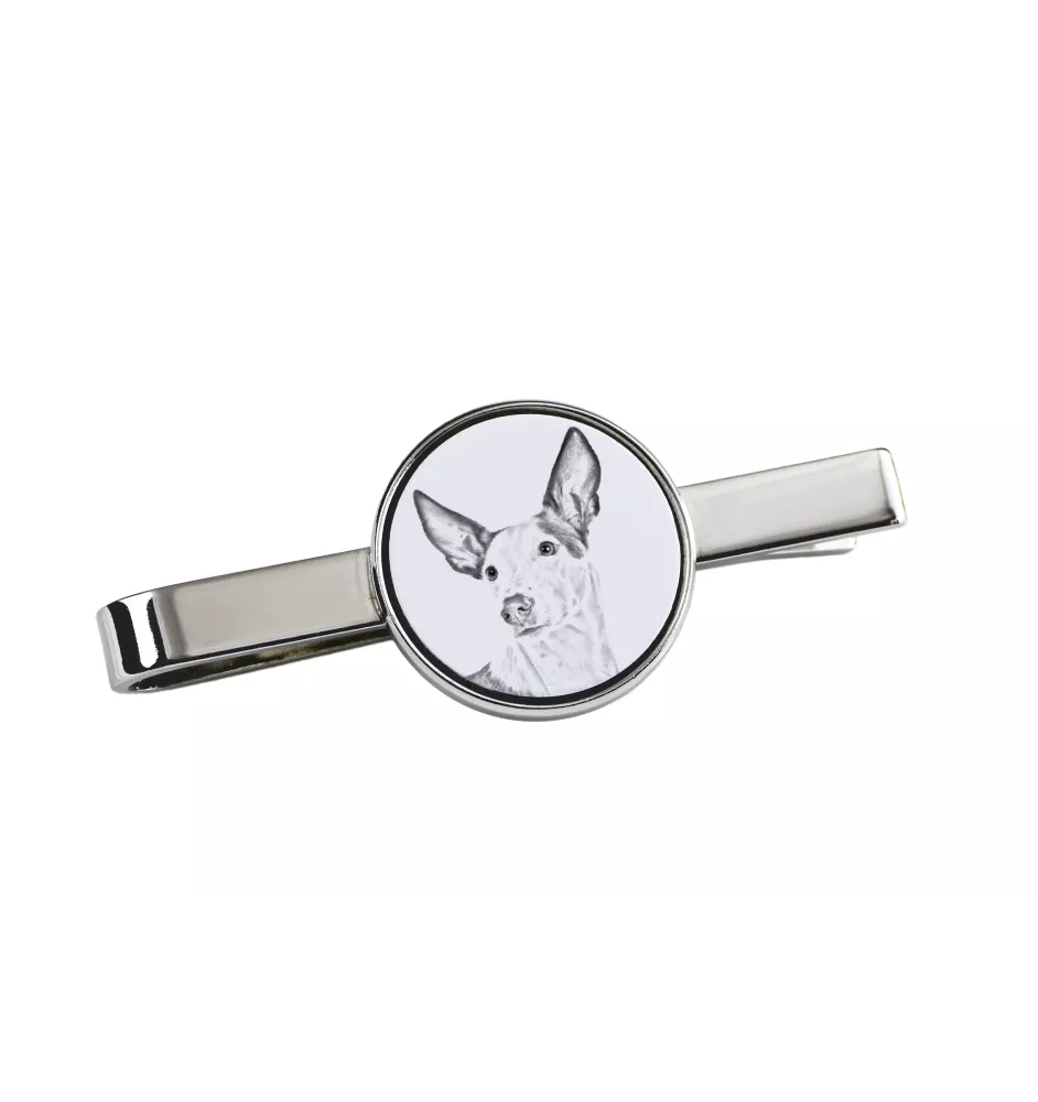 Ibizan Hound, Ibizan Podenco, Ibizan Warren Hound - tie clip with a dog, personalized tie clip, a unique gift for a man from the Art-Dog brand