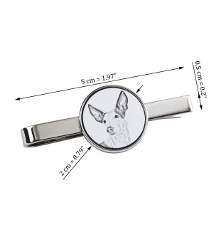 Ibizan Hound, Ibizan Podenco, Ibizan Warren Hound - tie clip with a dog, personalized tie clip, a unique gift for a man from the Art-Dog brand