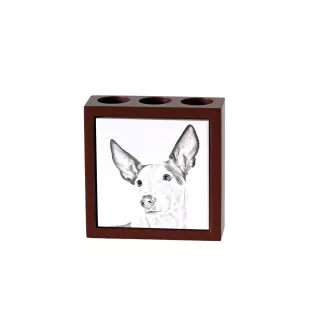 Ibizan Hound, Ibizan Podenco, Ibizan Warren Hound - pen holder with a dog, desk organizer with a print, personalized desk decoration from the Art-Dog brand.