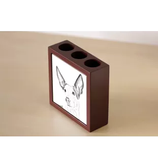 Ibizan Hound, Ibizan Podenco, Ibizan Warren Hound - pen holder with a dog, desk organizer with a print, personalized desk decoration from the Art-Dog brand.