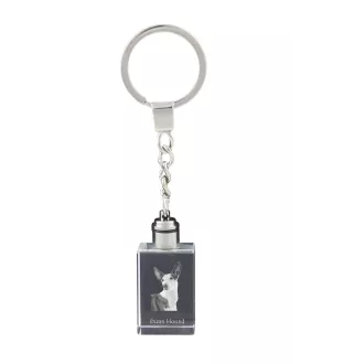 Ibizan Hound, Ibizan Podenco, Ibizan Warren Hound - Crystal key ring with dog photo, illuminated key ring, unique gift by Art-Dog brand