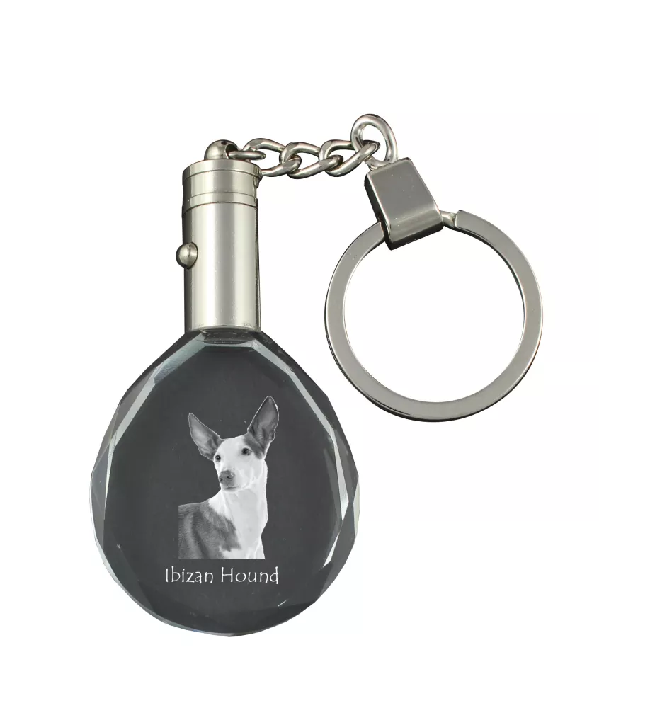 Ibizan Hound, Ibizan Podenco, Ibizan Warren Hound - pendant with a photo of a dog, crystal key ring in a gift box, a unique gift by Art-Dog