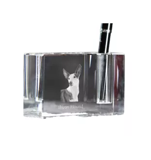Podenco d'Ibiza, chien de garenne des Baléares - Porte-stylos, organiseur en cristal avec photo de chien, décoration de bureau unique par la marque Art-Dog