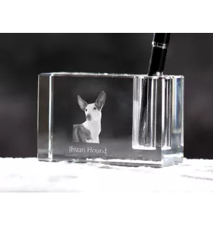 Podenco d'Ibiza, chien de garenne des Baléares - Porte-stylos, organiseur en cristal avec photo de chien, décoration de bureau unique par la marque Art-Dog