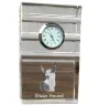 Ibizan Hound, Ibizan Podenco, Ibizan Warren Hound - glass clock with a photo, photo of a dog in crystal, personalized standing office clock by Art-Dog brand