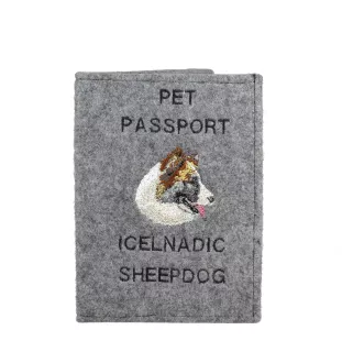 Icelandic Sheepdog, Icelandic Spitz, Iceland Dog - Dog passport case, document case, gift for the traveller from the Art-Dog brand