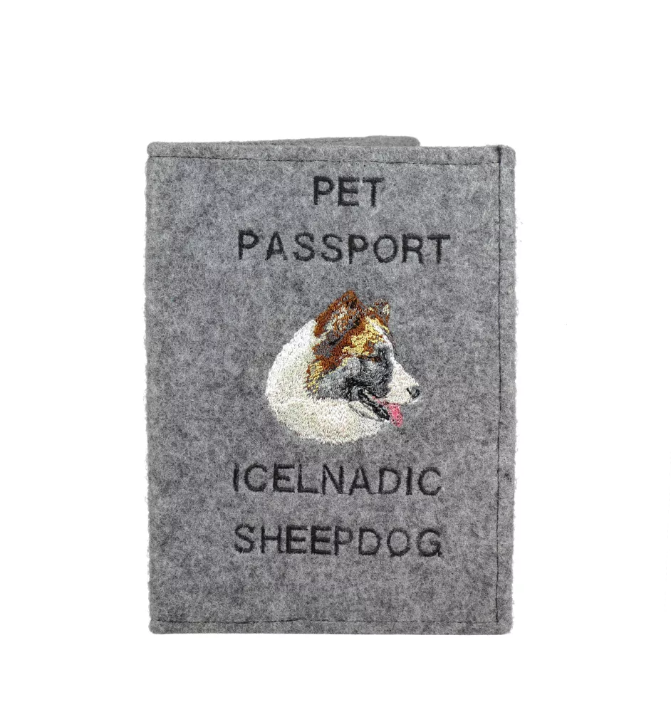 Icelandic Sheepdog, Icelandic Spitz, Iceland Dog - Dog passport case, document case, gift for the traveller from the Art-Dog brand