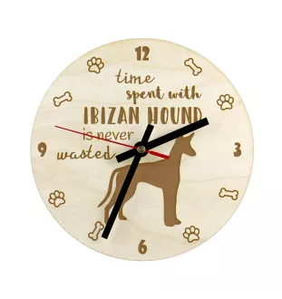 Ibizan Hound, Ibizan Podenco, Ibizan Warren Hound - clock with a dog, wooden clock, wall clock for dog lovers, clock for desk and shelf, Art-Dog