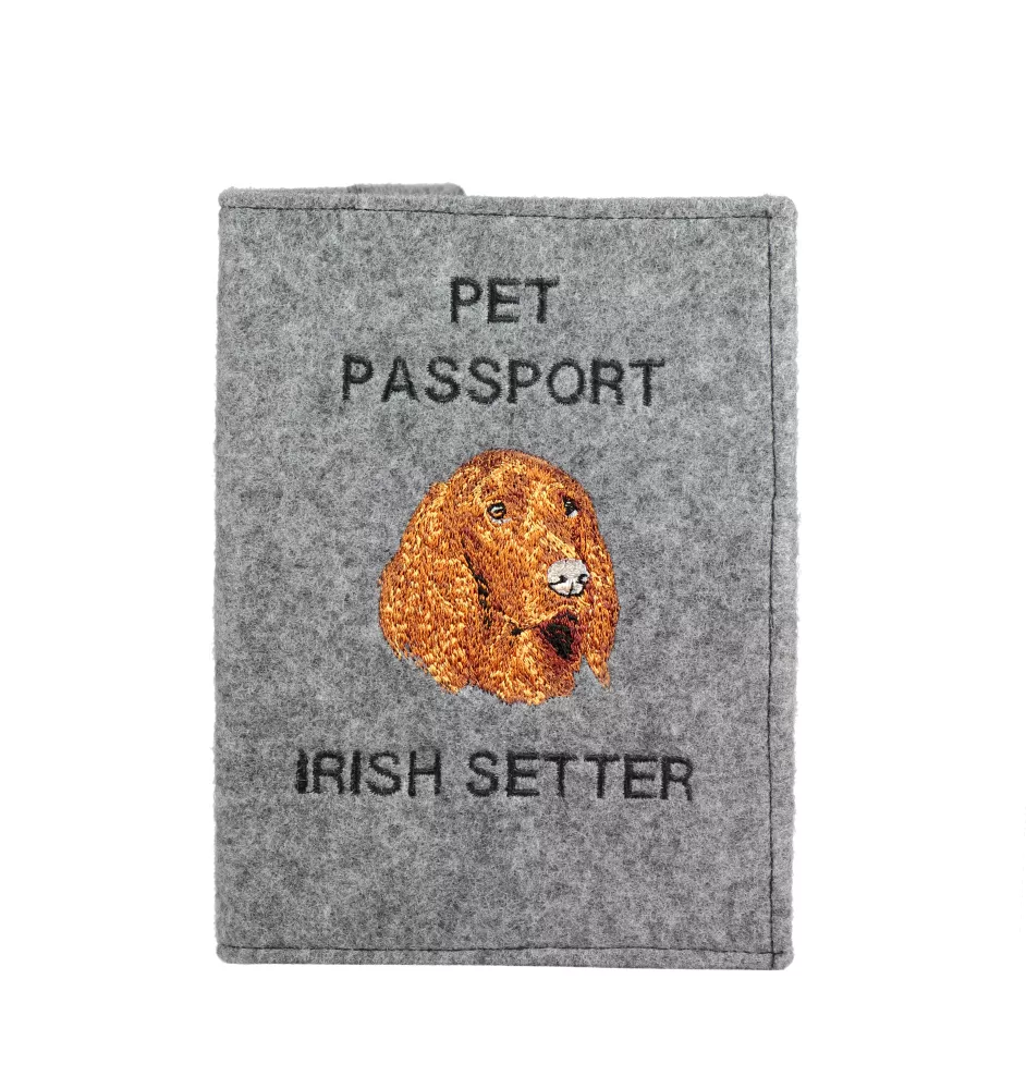 Irish Setter - Dog passport case, document case, gift for the traveller from the Art-Dog brand