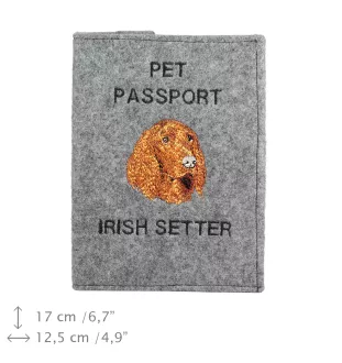Irish Setter - Dog passport case, document case, gift for the traveller from the Art-Dog brand