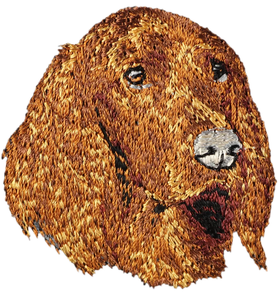 Irischer Setter - Hund geformtes Aufnäher, besticktes Patch, einzigartiges Dekor für den Rucksack der Marke Art-Dog