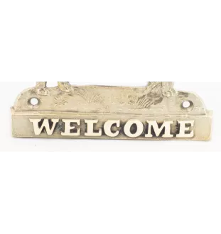 Irish Setter - a door sign with a dog, a brass welcome plaque, a unique sign with the inscription Welcome from the Art-Dog brand