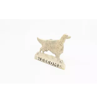 Irish Setter - a door sign with a dog, a brass welcome plaque, a unique sign with the inscription Welcome from the Art-Dog brand