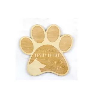 Icelandic Sheepdog, Icelandic Spitz, Iceland Dog - Mug coaster, engraved coaster with dog, gift for dog lover by Art-Dog brand