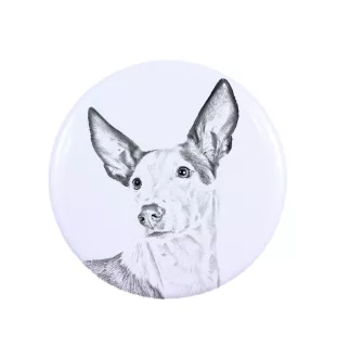 Podenco d'Ibiza, chien de garenne des Baléares - aimant avec un œil de chien, exceptionnellement léger, aimant puissant, produit fabriqué à la main par la marque Art-Dog