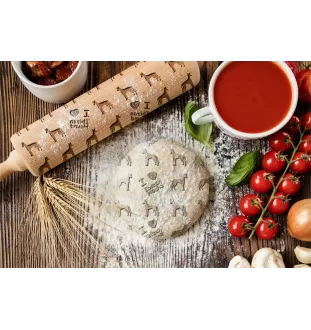 Ibizan Hound, Ibizan Podenco, Ibizan Warren Hound - rolling pin for dough with a dog, patterned rolling pin for ceramics, a gift for a cook from the Art-Dog brand