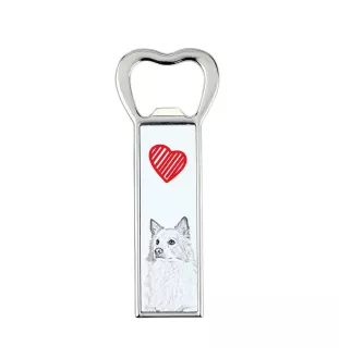 Icelandic Sheepdog, Icelandic Spitz, Iceland Dog - bottle opener with a dog, personalized fridge opener, unique gift for a man by Art-Dog brand