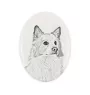 Chien de berger islandais, Berger d'Islande - une plaque commémorative avec une photo de chien, une plaque funéraire avec une impression, une plaque ovale personnalisée de la marque Art-Dog