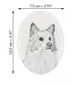 Icelandic Sheepdog, Icelandic Spitz, Iceland Dog - commemorative plaque with a photo of a dog, tombstone with a print, personalized oval plaque from the Art-Dog brand