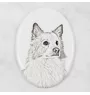 Icelandic Sheepdog, Icelandic Spitz, Iceland Dog - commemorative plaque with a photo of a dog, tombstone with a print, personalized oval plaque from the Art-Dog brand