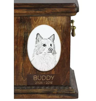 Islandhund, Isländischer Spitz, Isländischer Schäferhund - Gedenktafel mit einem Foto eines Hundes, Grabplatte mit Druck, personalisierte ovale Platte der Marke Art-Dog