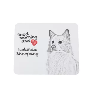 Islandhund, Isländischer Spitz, Isländischer Schäferhund - Mauspad mit Druck, personalisiertes Mauspad mit Hund, einzigartiges Gadget für Büroangestellte von Art-Dog.