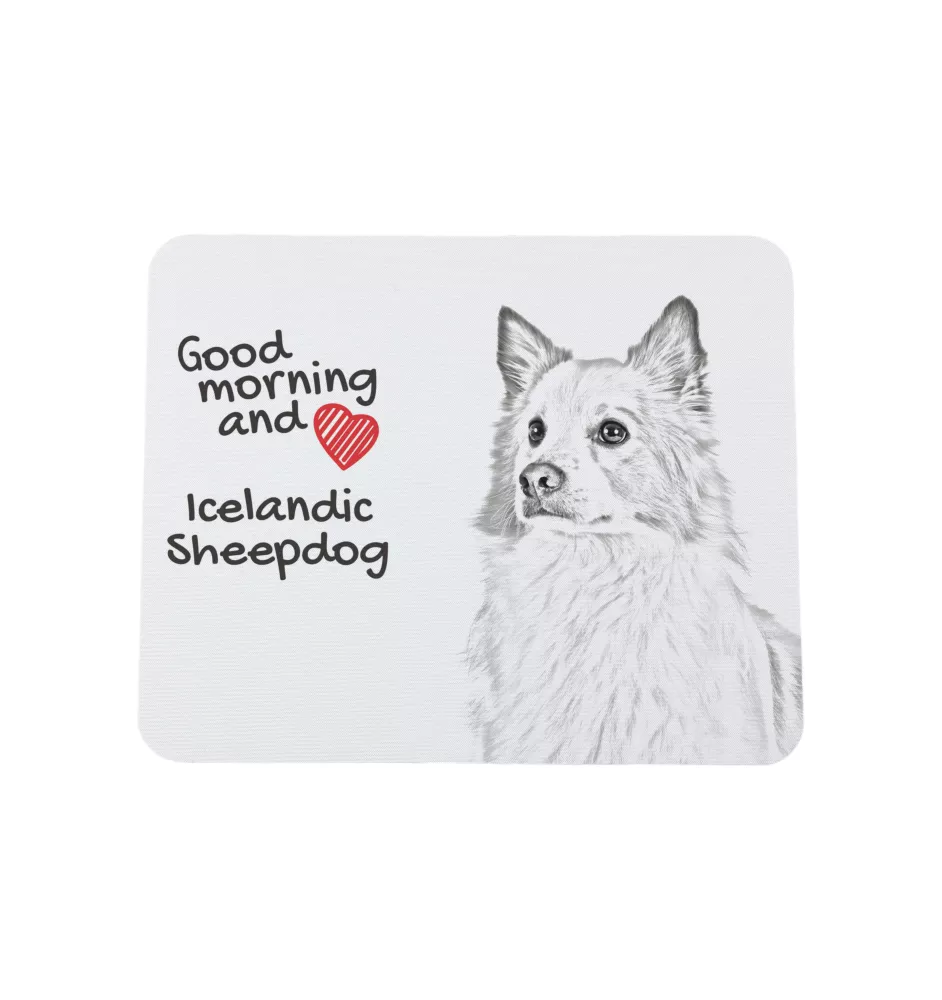 Icelandic Sheepdog, Icelandic Spitz, Iceland Dog - mouse pad with print, personalized dog-themed mouse pad, unique gadget for an office worker by Art-Dog brand