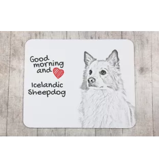 Icelandic Sheepdog, Icelandic Spitz, Iceland Dog - mouse pad with print, personalized dog-themed mouse pad, unique gadget for an office worker by Art-Dog brand
