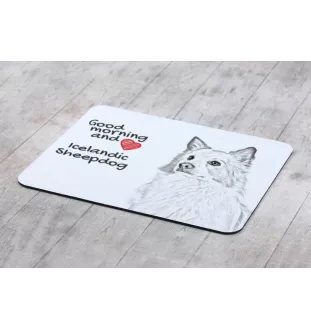 Islandhund, Isländischer Spitz, Isländischer Schäferhund - Mauspad mit Druck, personalisiertes Mauspad mit Hund, einzigartiges Gadget für Büroangestellte von Art-Dog.