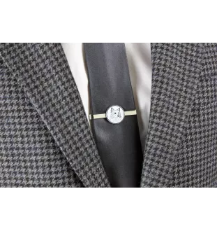 Icelandic Sheepdog, Icelandic Spitz, Iceland Dog - tie clip with a dog, personalized tie clip, a unique gift for a man from the Art-Dog brand