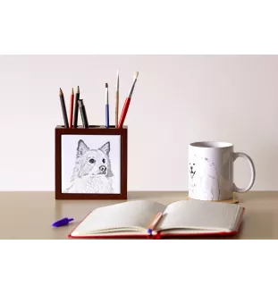 Chien de berger islandais, Berger d'Islande - porte-stylo avec chien, organiseur de bureau avec impression, décoration de bureau personnalisée de la marque Art-Dog