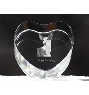 Podenco z Ibizy serce kryształowe z psem Art-Dog