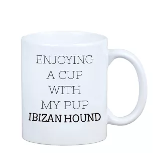 Podenco d'Ibiza, chien de garenne des Baléares - tasse avec une photo et un motif de chien géométrique Art-Dog