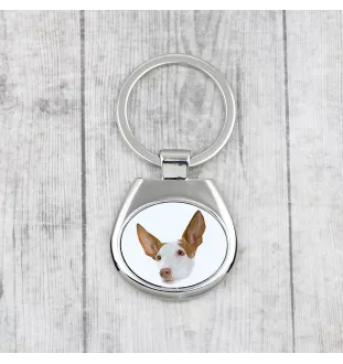 Podenco d'Ibiza, chien de garenne des Baléares - porte-clés géométrique avec photo et inscription Art-Dog