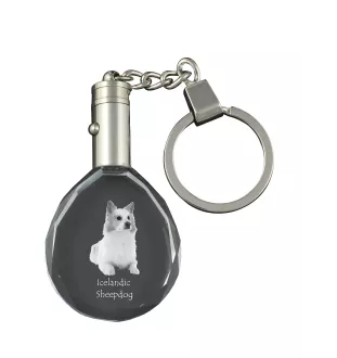 Chien de berger islandais, Berger d'Islande - pendentif avec une photo de chien, porte-clés en cristal dans une boîte cadeau, un cadeau unique par Art-Dog