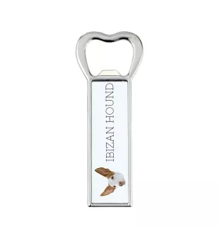 Ibizan Hound, Ibizan Podenco, Ibizan Warren Hound - bottle opener with a picture and inscription for beer by Art-Dog