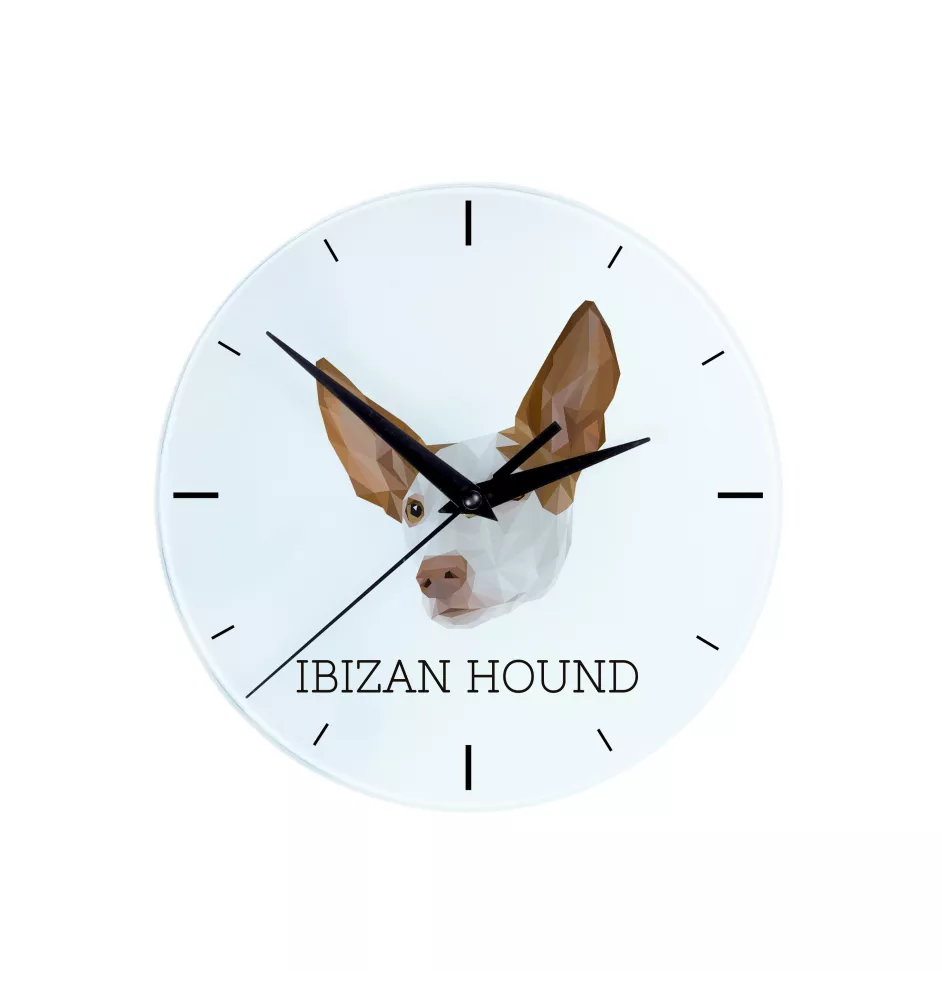 Podenco z Ibizy zegar geometryczny Art-Dog
