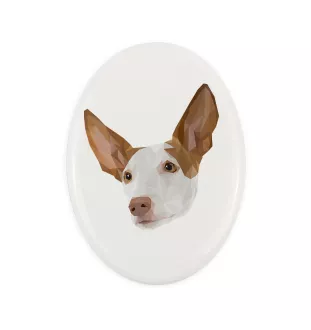 Ibizan Hound, Ibizan Podenco, Ibizan Warren Hound - a plate with a geometric design and the brand name Art-Dog