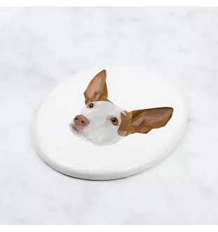 Ibizan Hound, Ibizan Podenco, Ibizan Warren Hound - a plate with a geometric design and the brand name Art-Dog