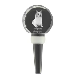 Icelandic Sheepdog, Icelandic Spitz, Iceland Dog - Crystal bottle stopper, unique wine stopper with photo, personalised gift for sommelier by Art-Dog brand