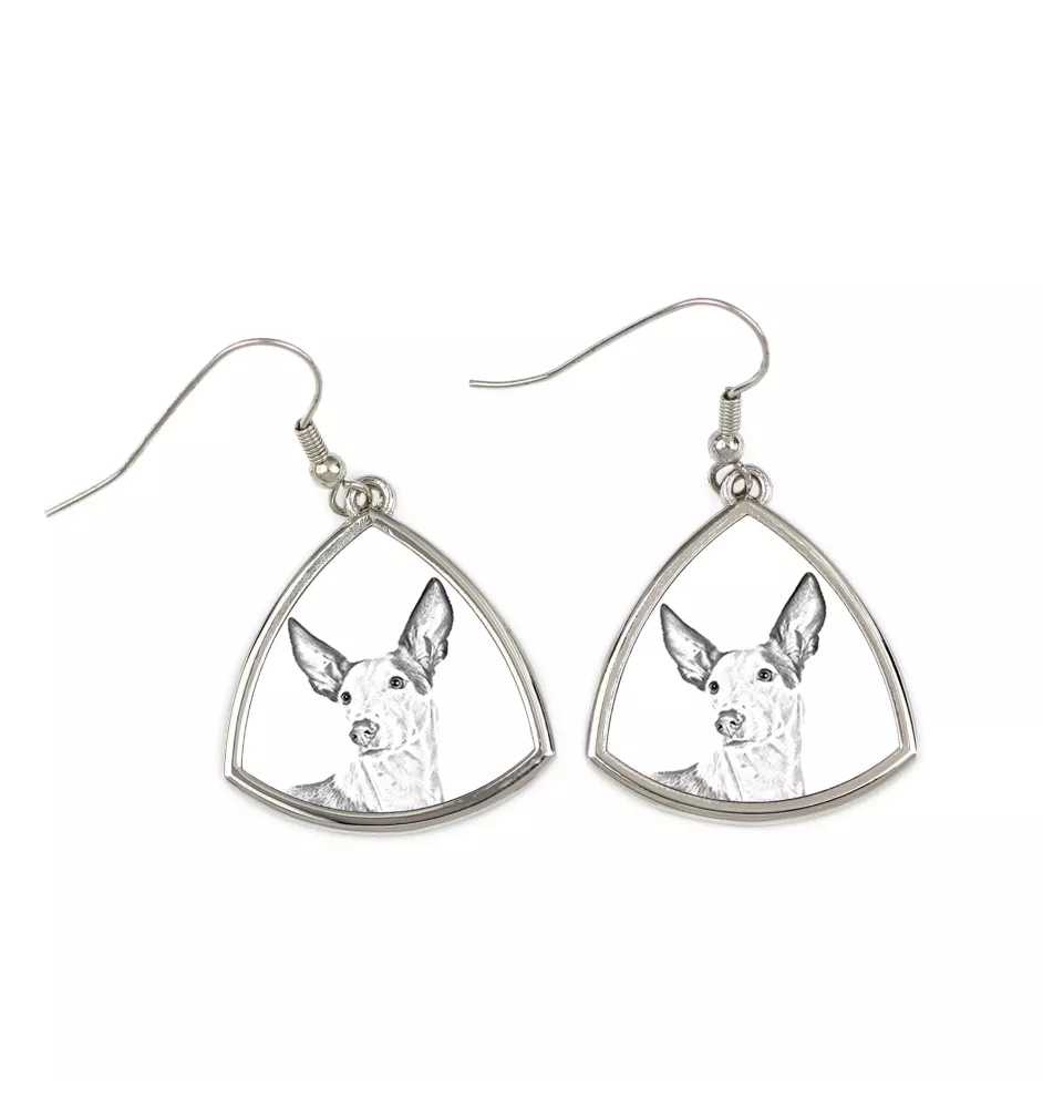Ibizan Hound, Ibizan Podenco, Ibizan Warren Hound - dog earrings, hanging earrings with a picture, personalized jewelry with Art-Dog brand print